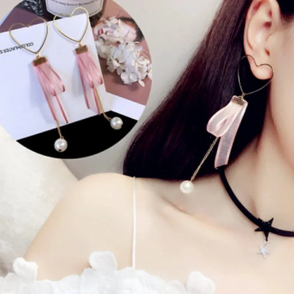 Unique Heart-shape Lace drop earrings jewelry